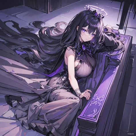 (Super detailed)),((illustration))，((masterpiece)),(((need))),((fine、Highest quality CG Unity 8K wallpapers，masterpiece），（（4K，masterpiece，best quality）），Black hair queen，Waist-length hair，Royal sister，Sexy，Tall figure，Lilac eyes，Sleeping in a coffin，mummy，...