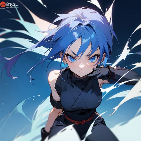 Ninja hot Anime girls dark blue background 