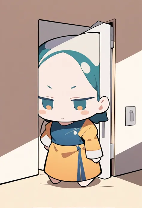 ((background only)), masterpiece, best quality, very aesthetic, absurdres, flat anime, 2D, anime taste, anime paint, (2d illustration:1.2), ((chibi)), deformation, simple door, door is closed