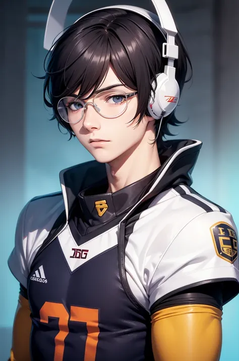 Ren Amamiya Persona,Boy Anime,football uniform, glasses, headphones on head