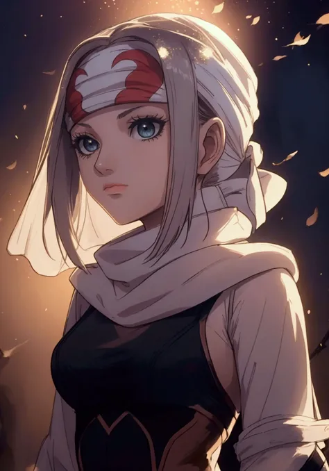 masterpiece), best quality, high resolution 1girl bob cut medium hair standing alone cowl headband profile image looking at viewer beautiful eyes beautiful face extremely detailed