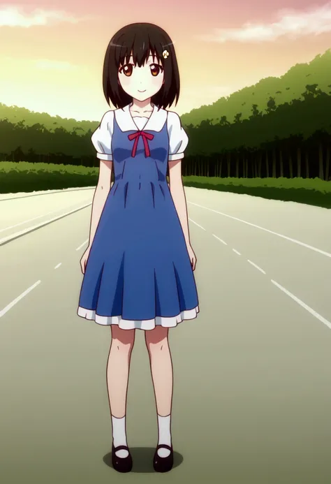 Cute anime girl, wearing dress