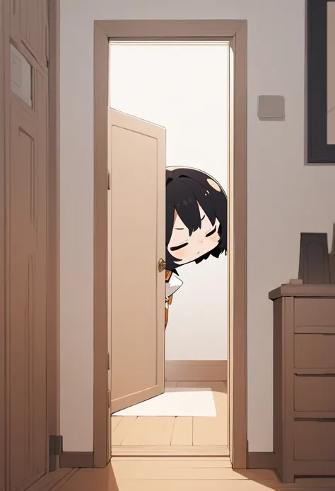 ((background only)), masterpiece, best quality, very aesthetic, absurdres, flat anime, 2D, anime taste, anime paint, (2d illustration:1.2), deformation, simple door, door is closed