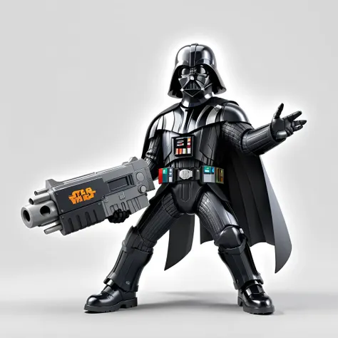 darth vader shot (a bltgun bolt weapon) in your hands,   spaceship runner,  high quality 3d rendering, fancy, pixar 3d character...