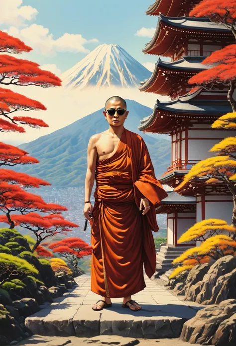 ground・セフト・オート，ground, Japanese monk、Small、Expert、strongest、sunglasses、Buddha、