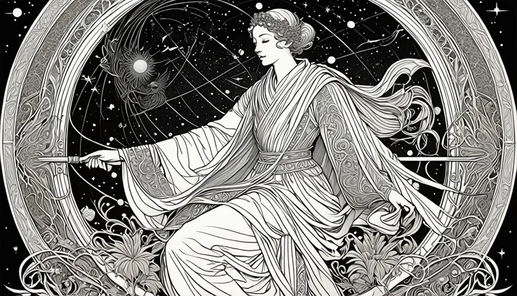 galactic traveler, ornate and intricate, decorative, highly detailed, elaborate, ornate, intricate, martin ansin and walter cran...