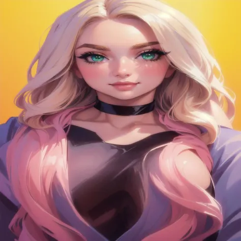 ((greatest masterpiece:1.3, ultimate quality:1.3, ultra-detailed, movie lighting, perfectly sensual)), super fine illustration, an extremely delicate and beautiful, 4K, 8K, 16K, UHD, 1girl, solo, Blonde hair, long hair, green eyes, gorgeous hair, lustrous ...