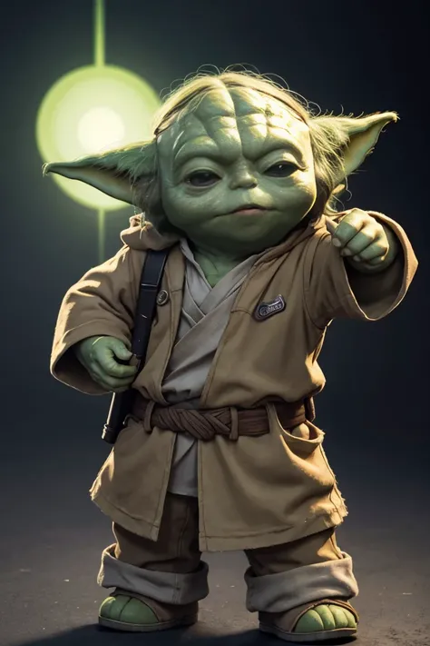 short yoda with a full head of shaggy thick hair