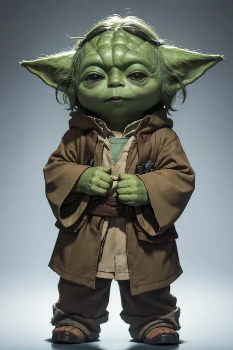 short yoda with a full head of shaggy thick hair