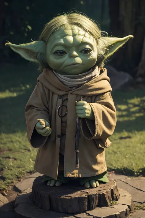 short yoda with a full head of shaggy thick hair