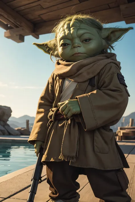 short yoda with a full head of shaggy thick hair