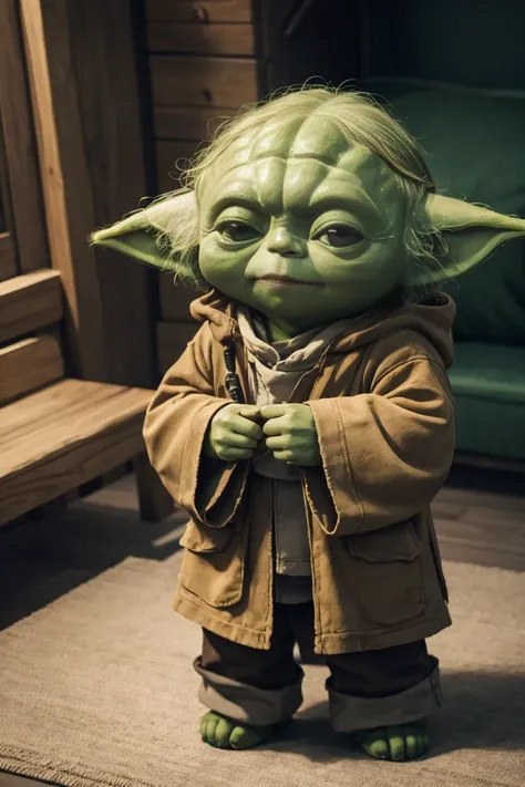 short yoda with a full head of shaggy thick hair