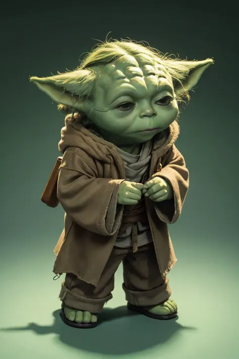 short yoda with a full head of shaggy thick hair