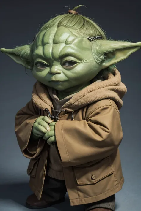 short yoda with a full head of shaggy thick hair