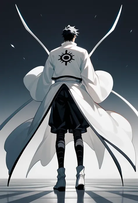 score_9, score_8_up, 8k, ultra high-quality, ultra high resolution, ultra detailed, 1boy, aizen sousuke (bleach), full body