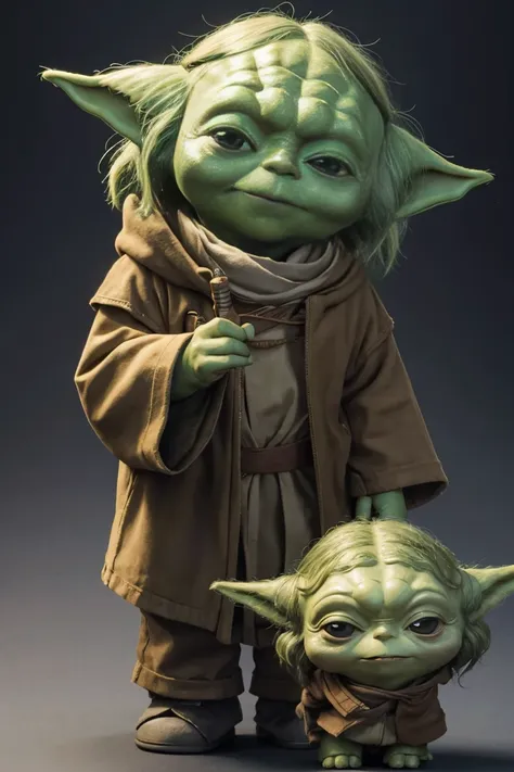 short yoda with a full head of shaggy thick hair