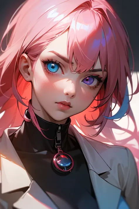 (best quality,4K,8k,highres,master part:1.2),ultra detali,Realistic,adolescente com heterochromia(heterochromia:1.1) with blue and red eyes,casual,red hood,Beautiful,serious look,detailed eyes and lips,slim build,vivid colors,conceptual artists,colourful h...