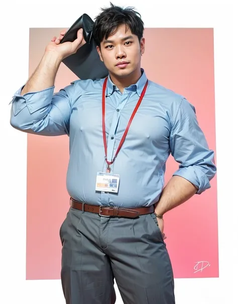 A man of Indonesian descent with a handsome face and a fat body