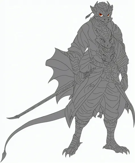 a drawing of an anthropomorphic dragon, fantasy character complexo, sharp arte linear, detailed full-body concept, fantasy character, clean arte linear, thick black arte linear, official character illustration, conceito de fantasy character heróica, bold a...