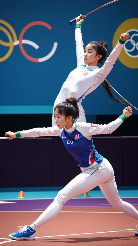 Fencing competition at the Olympics。