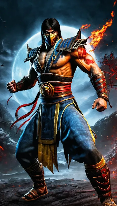 Liu Kang - Mortal Kombat is fighting with God of War