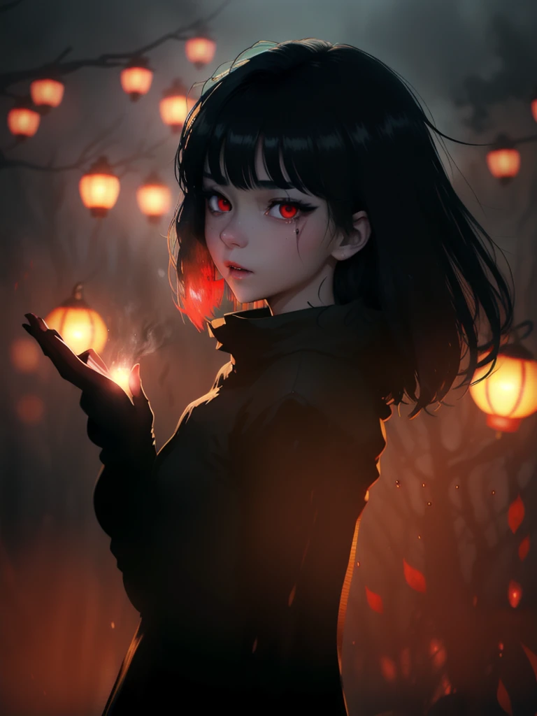  anime girl with красные глаза and blood dripping down her face, with красные светящиеся глаза, with glowing красные глаза, with красные глаза, красноглазый, красноглазый, fully красные глаза, красные глаза, sharp красные глаза, красные глаза glowing, крас...