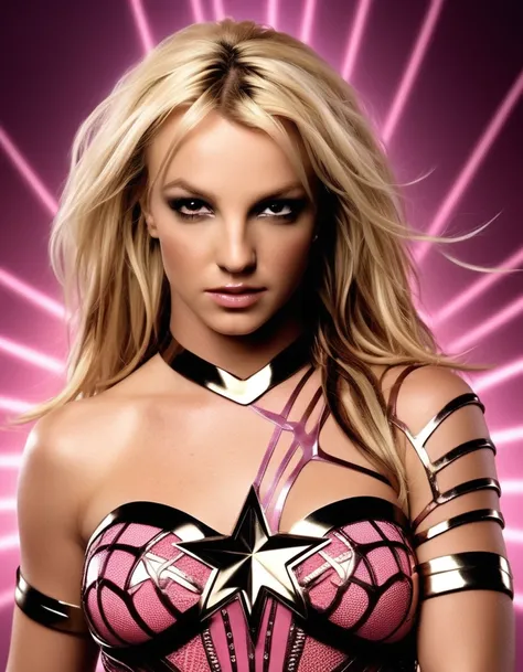 britney spears dress inspired by the iron woman, wonder woman, pink cat woman, super sexy, spider web sticking out of the arm, ,...