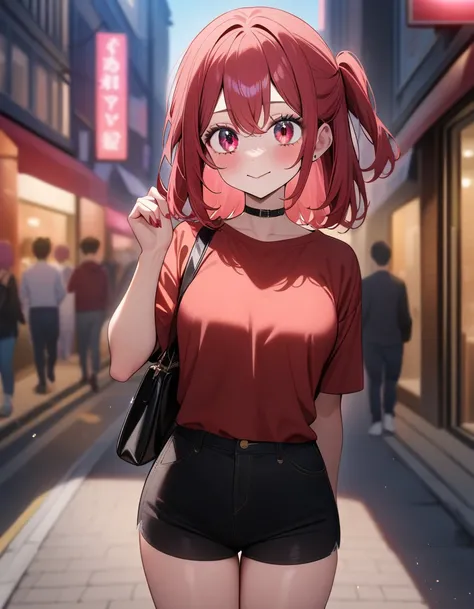 1girl, hoshino ruby, oshi no ko,street,perfect eyes,masterpiece,very aesthetic,newest,sensitive