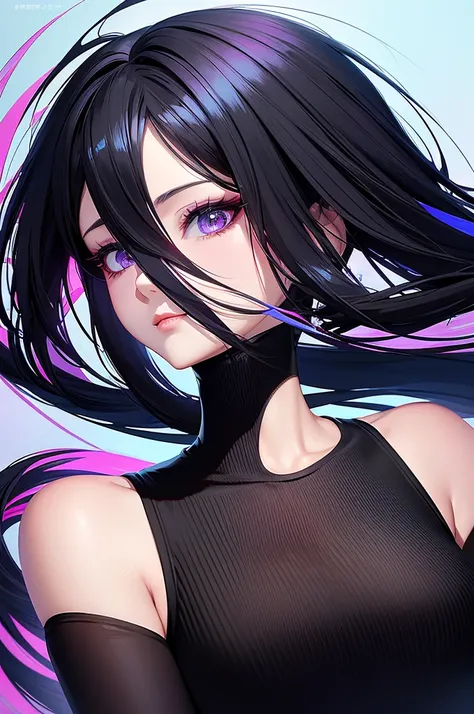 anime - style image of a woman with a black turtle neck top, a character portrait inspired by yanjun cheng, pixiv, digital art, ...