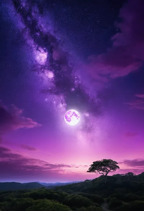 Purple lunar sky