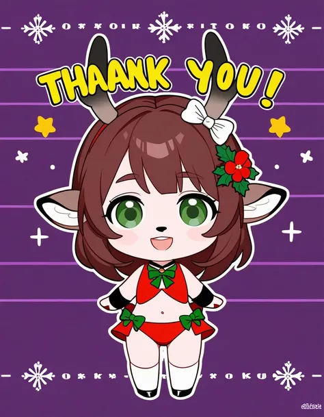 deer, chibi form, thank you