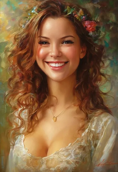 (masterpiece, best quality:1.3), 1girl, solo, laurence bedard, smiling at viewer,