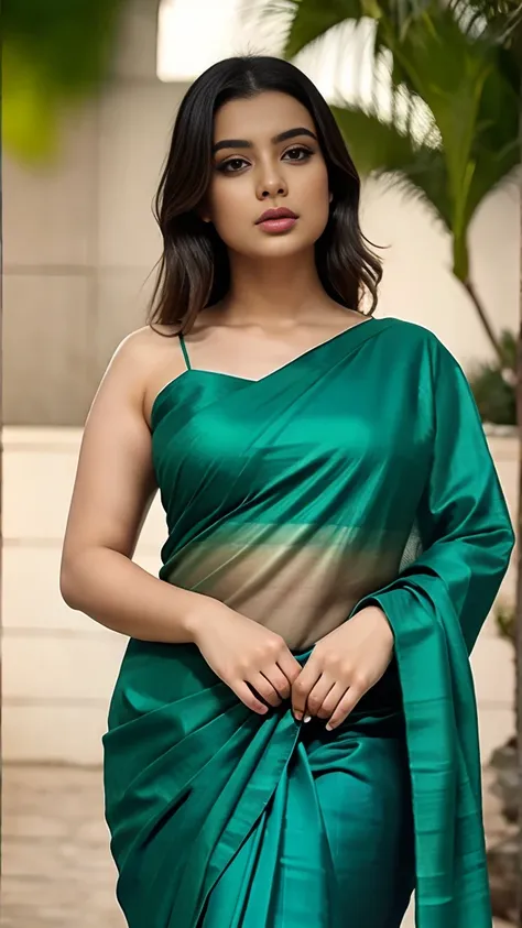 plus size woman in saree