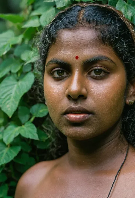 (((photo of a ancient kerala hindu devi))), (((plumpy lady))) ,(((eyes))) ((((plumpy)))), ((((standing at mossy street))), (((ha...