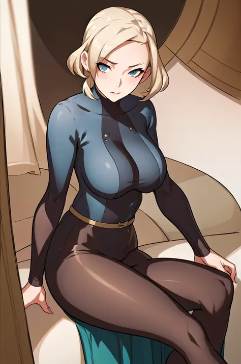 gwen tenyson, best qualityer, work of art, cru photo, breasts big, mature woman, thicc thighs, sitting