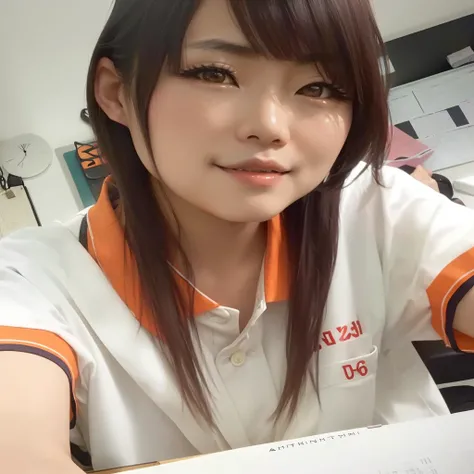 A fifty-something Asian woman sitting at a desk with a book and pen, aoshima Chiho, Chiho, Anime Thai Girl, Kanriu 666, kimi takemura, sakimichan, sakimi chan, Yoshitomo Nara, Ayaka, Japanese Clothing , Ayaka cosplay, student