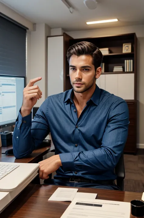 A handsome guy in his office who can manipulate time 