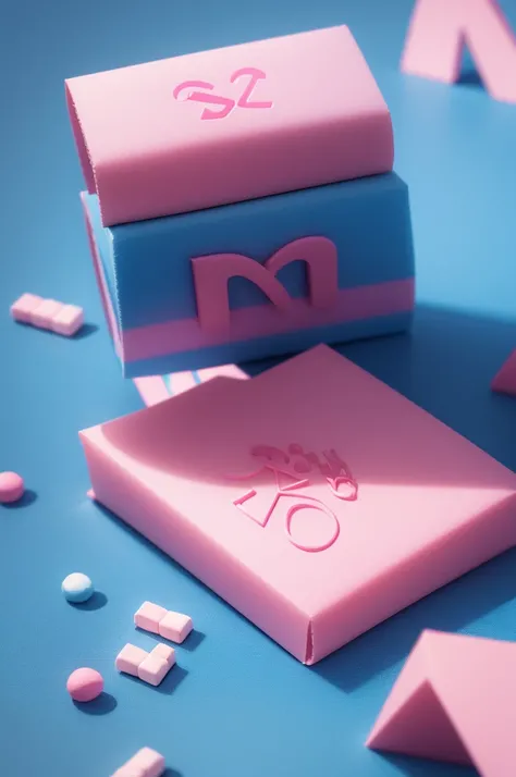 Create a logo with letters for a candy company named after "sweet leo",dainty, blue and pink colors, White background.