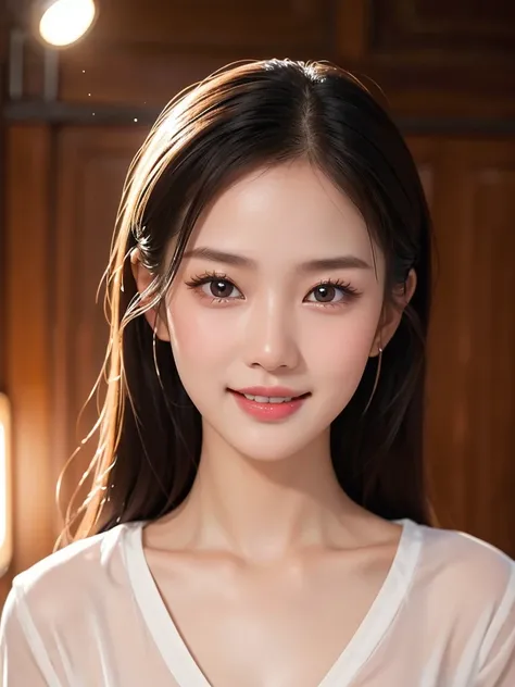 best quality, 4K, 8K, Masterpiece:1.2, Very detailed, realistic.:1.37, Portrait, 
1 thai cute girl. 22 years old.
,she looks like Idol
,Beautifully detailed eyes, Beautifully detailed lips, perceptive eyes, black hair,thin, pure and simple, calm expression...