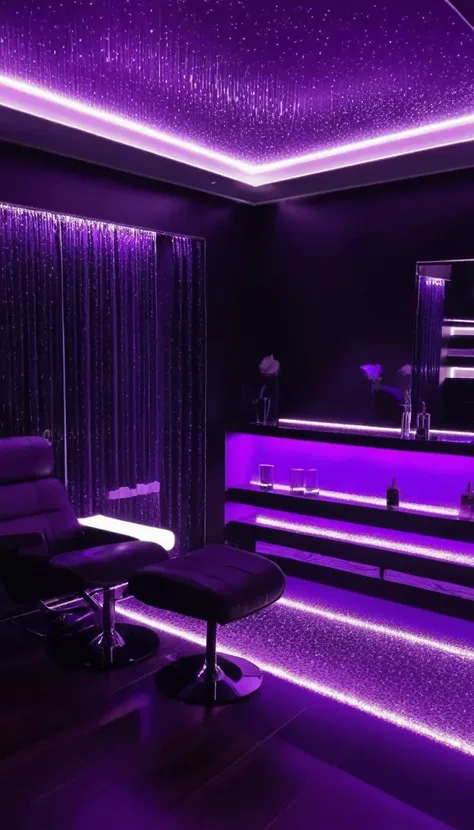  sex dans un salon de luxe avec une lumière dambiance violette