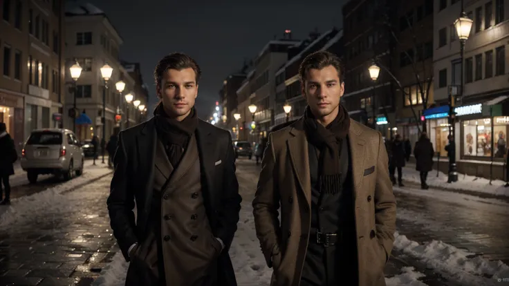 Dmitry Ivanov photographed wearing an overcoat and scarf on a street corner, wearing an overcoat, wearing a light brown overcoat, wearing an overcoat, wearing a long beige overcoat, handsome man, overcoat and suit, overcoat, handsome man, overcoat, hes wea...