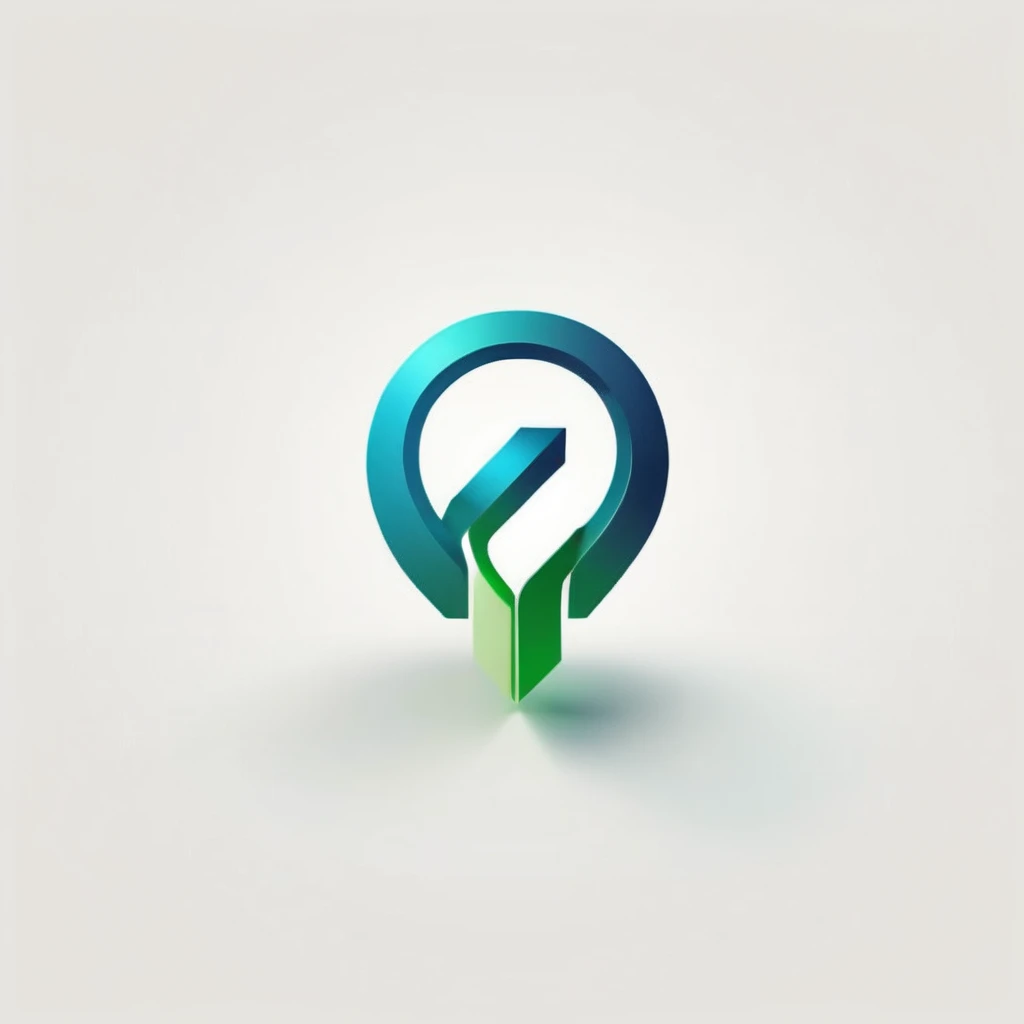 logo, A logo for a 3D model company, character T, innovation-light themed colors (white blue green) ),LogoRedAF ,