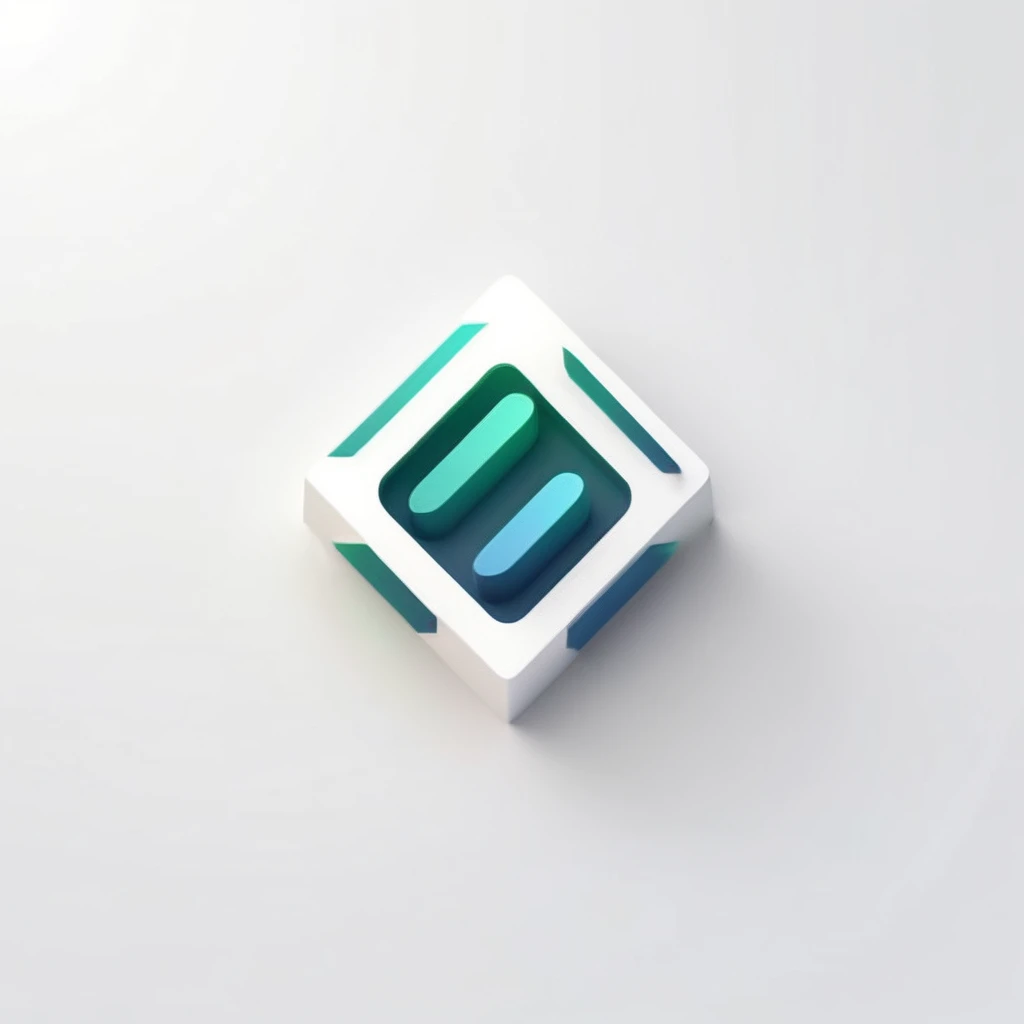 logo, A logo for a 3D model company, T, innovation-light themed colors (white blue green) ),LogoRedAF ,