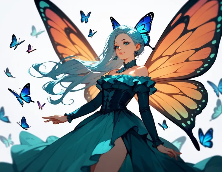 (score_9,score_8_up,score_7_up,score_6_up,score_5_up,score_4_up)Butterfly woman with amazing frilled butterfly wings in quartz art style
