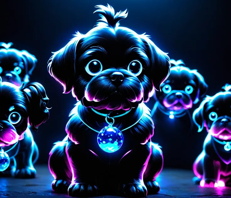 glowing bubble black shih tzu puppies