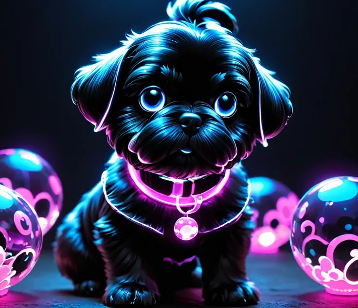 glowing bubble black shih tzu puppies