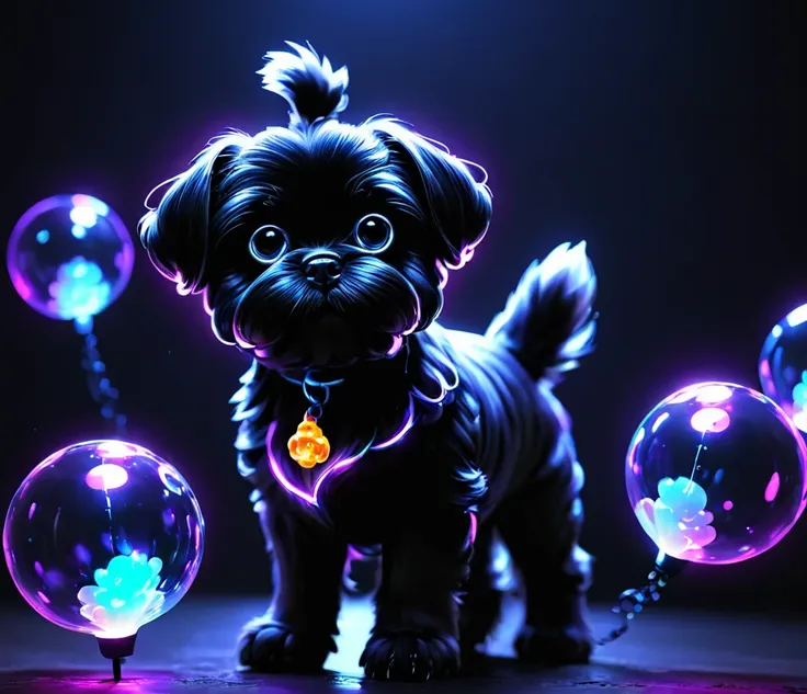 glowing bubble black shih tzu puppies