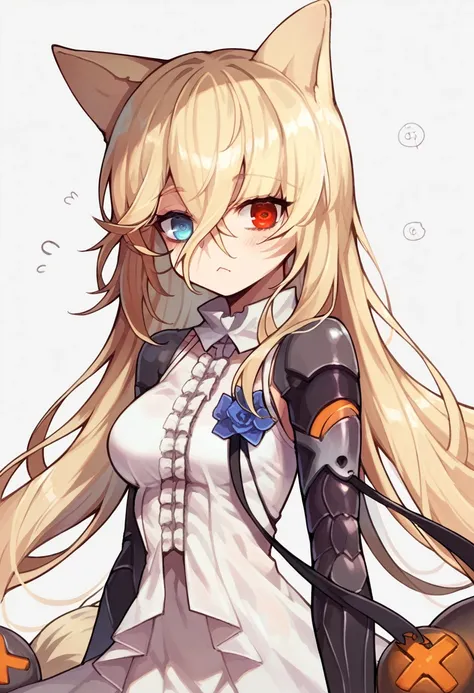 g41, g41 (gfl), girls frontline, cat ears, blonde hair, heterochromia