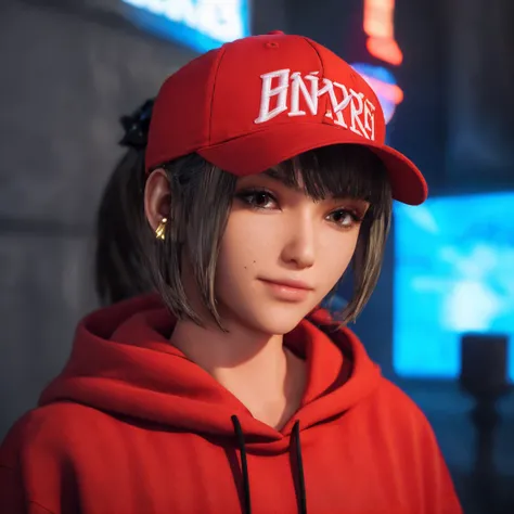 (masterpiece), best quality, expressive eyes, frontal pose, smile closed, perfect face,portrait face , Brown eyes, Eve, Short bob haircut, Stellar blade, Fringe hair, Athletic body, Ponytail hair, unreal engine skin:0.3,blushing cheeks:1.4, tight breast, l...