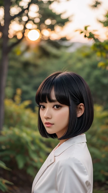 ,uma de uma mulher ela tem cabelo preto with bangs, Hime black haircut, ulzzang, korean, with short hair with bangs, with short hair, dilraba dilmurat, garota gótica korean cruel, white hime cut hairstyle, hair styled like bangs, with bangs, korean symmetr...